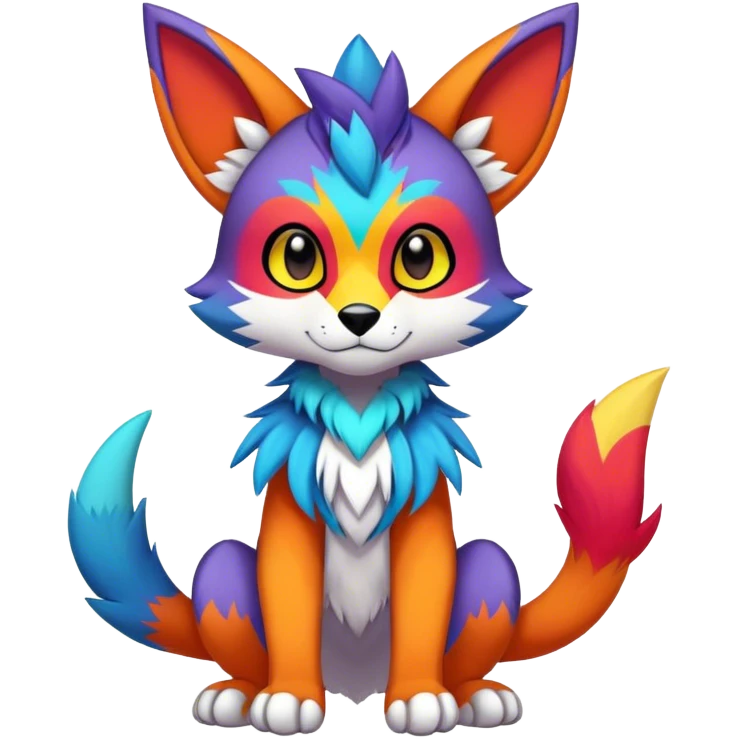 Edgy colorful anthro fursona Fakemon emoji