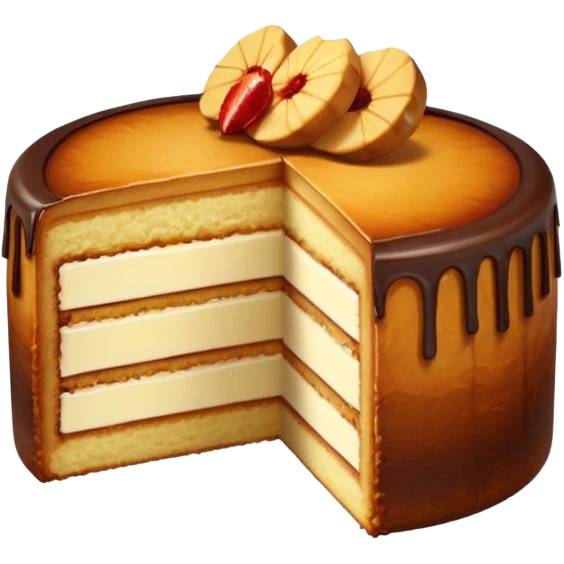 Basque cake emoji with a slice cut out emoji