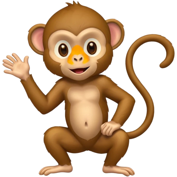 monkey, full body, playful pose emoji
