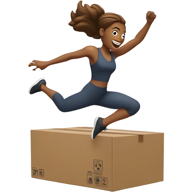woman jumping on box emoji