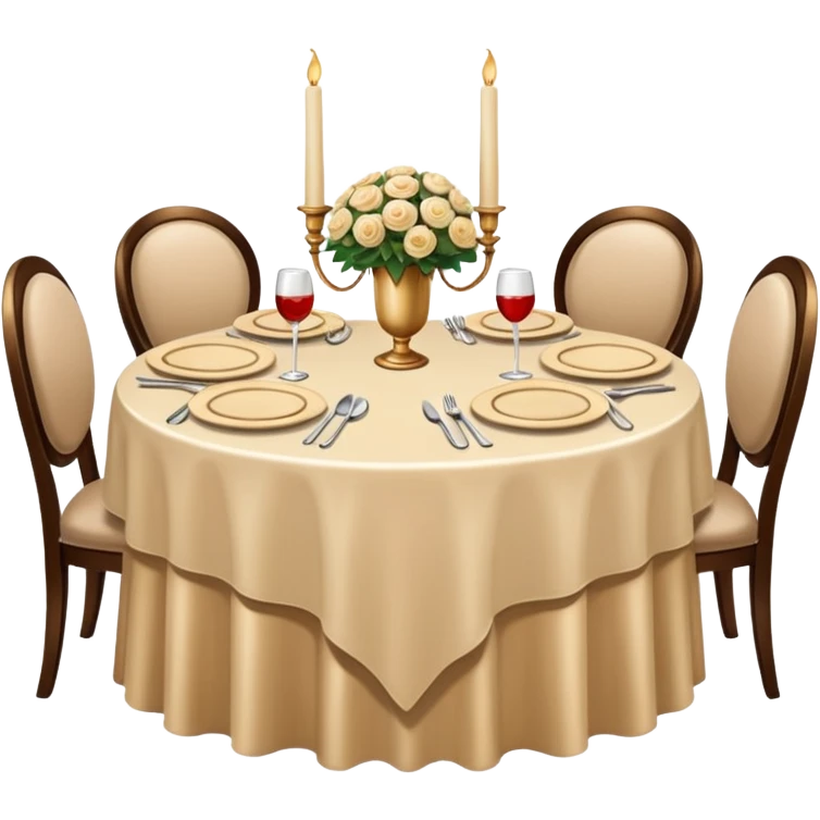 Beautiful beige special shiny gorgeous romantic vintage dinner table emoji