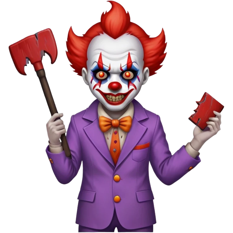 demonic clown wearing a leisure suit with accessories emoji