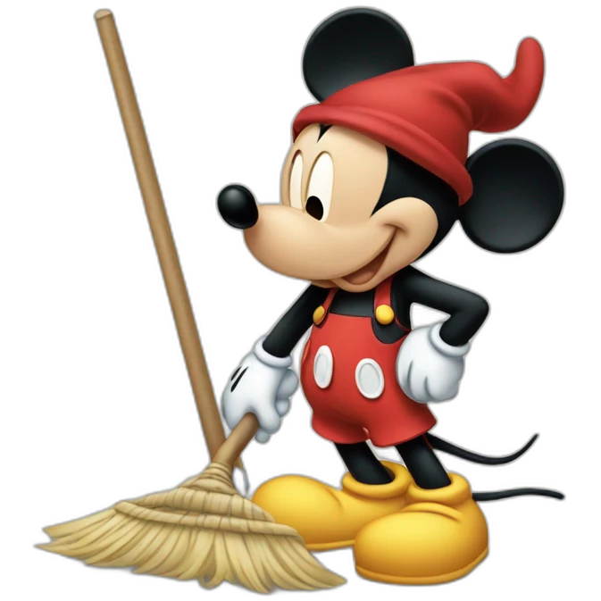 Mickey Mouse sweeping emoji
