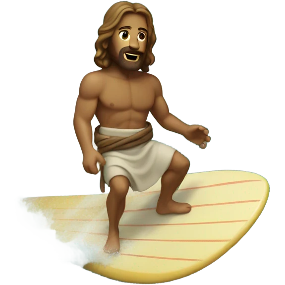 Jesus surfing emoji