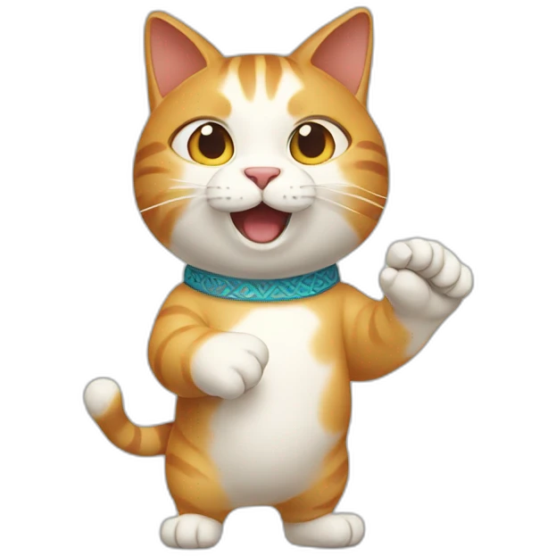 chinese cat moving hand  emoji