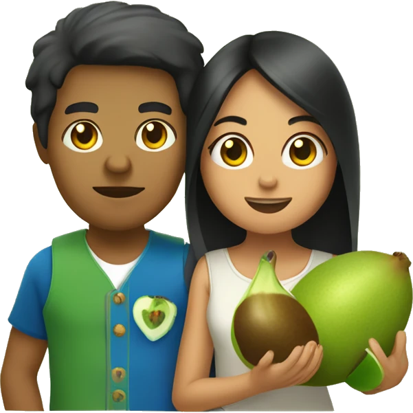 philipino and mexican girl holding a kiwi emoji