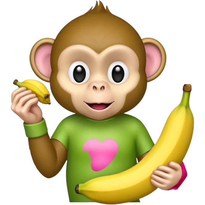 Banana Monkey Green Pink Yellow emoji
