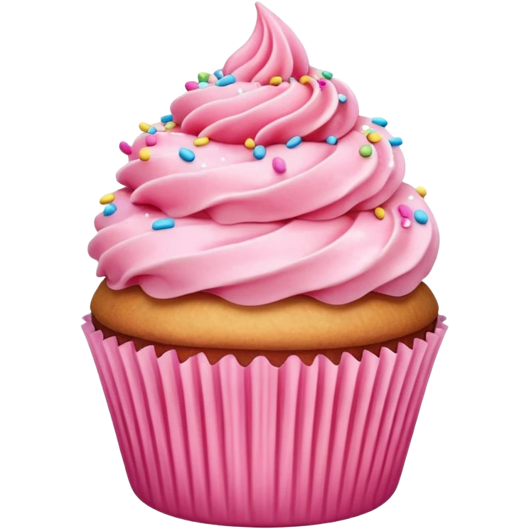 Cupcake with pink icing emoji