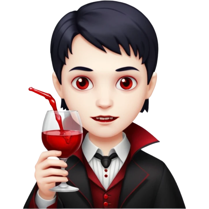 vampire kids with glass emoji