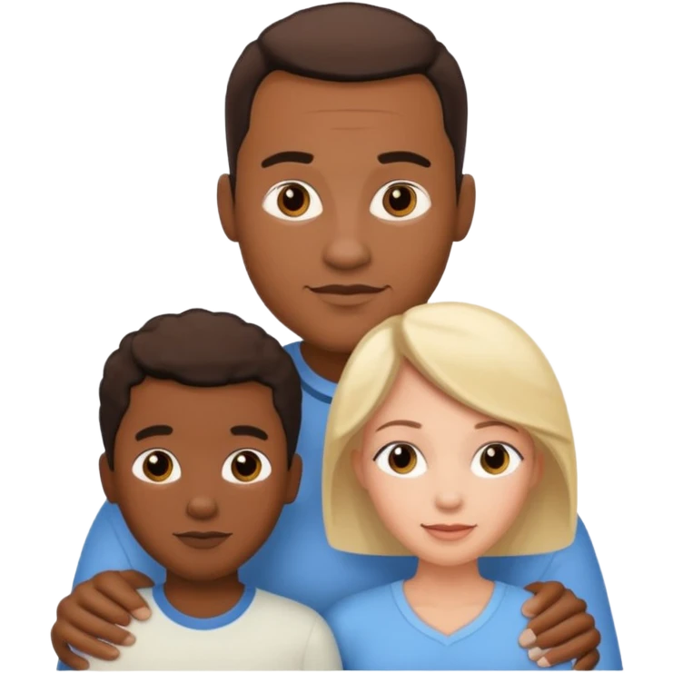 african american dad, african american and white mom emoji