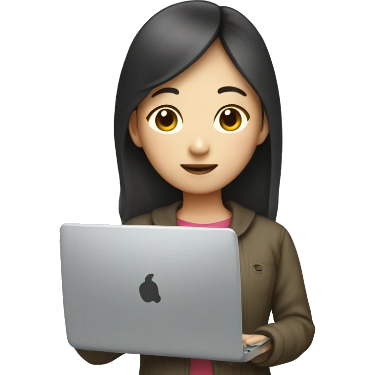 Korean girl with laptop emoji