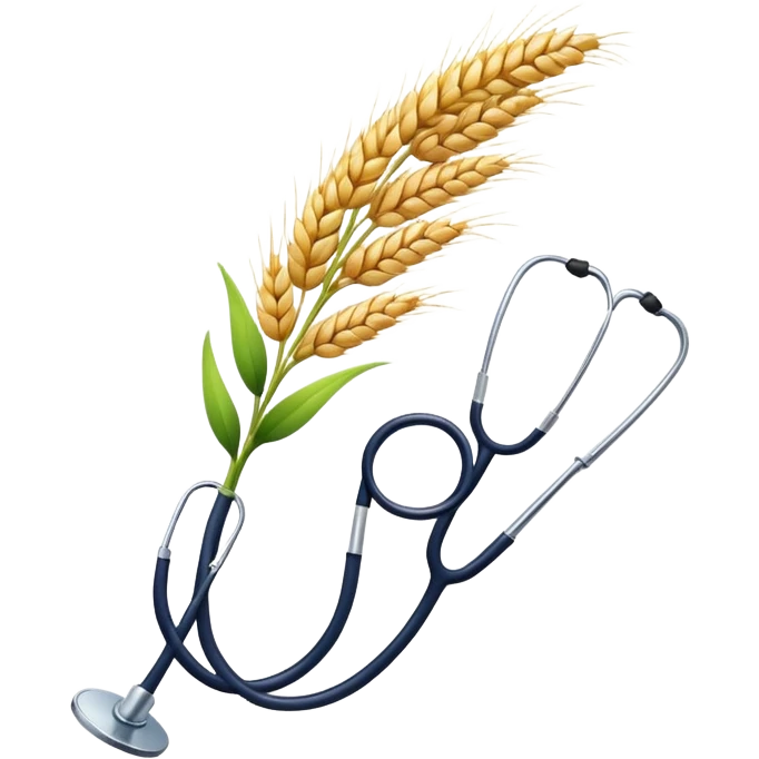 a single emoji combining a wheat stalk and a medical stethoscope emoji
