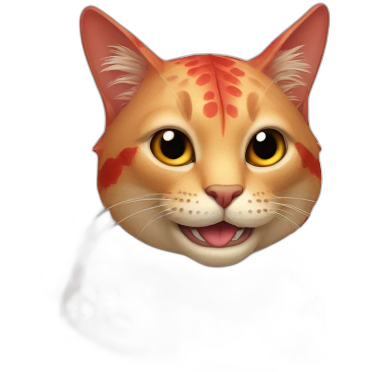 A cat with a red pogona on his back emoji