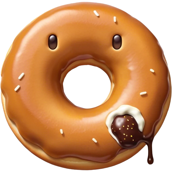 An emoji eating a doughnut emoji