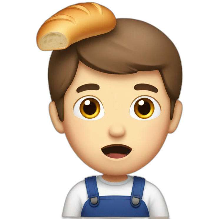 french bread shocked emoji