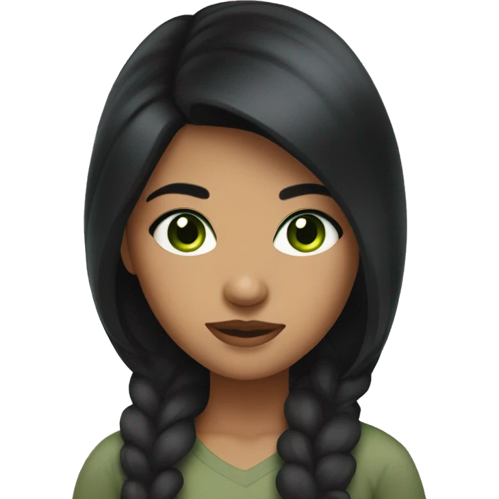 girl with black hair olive skin and green eyes emoji