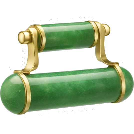 One double-ended jade roller in soft green with gold accents. emoji