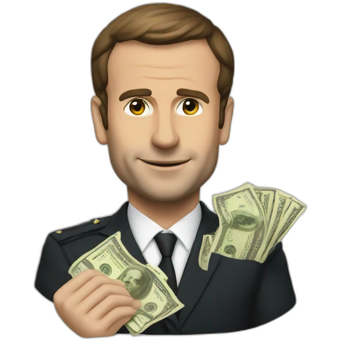 macron with money emoji