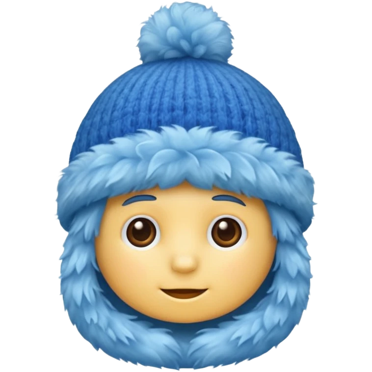 blue fluffy hat emoji