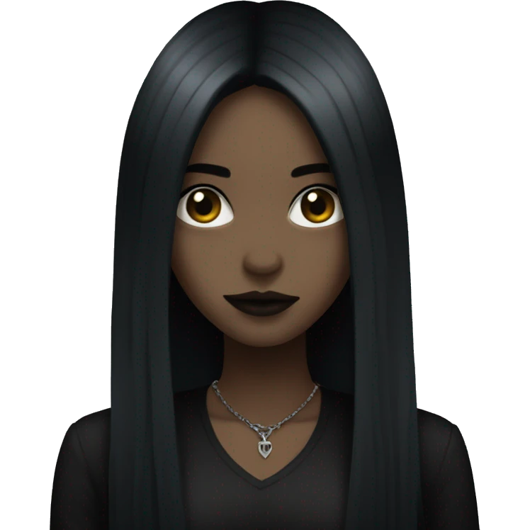 goth girl with long black hair emoji