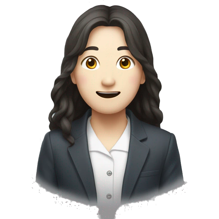 똑똑한 여자 대학생, 머리가 중간정도고 안경을 쓴 예쁜 emoji