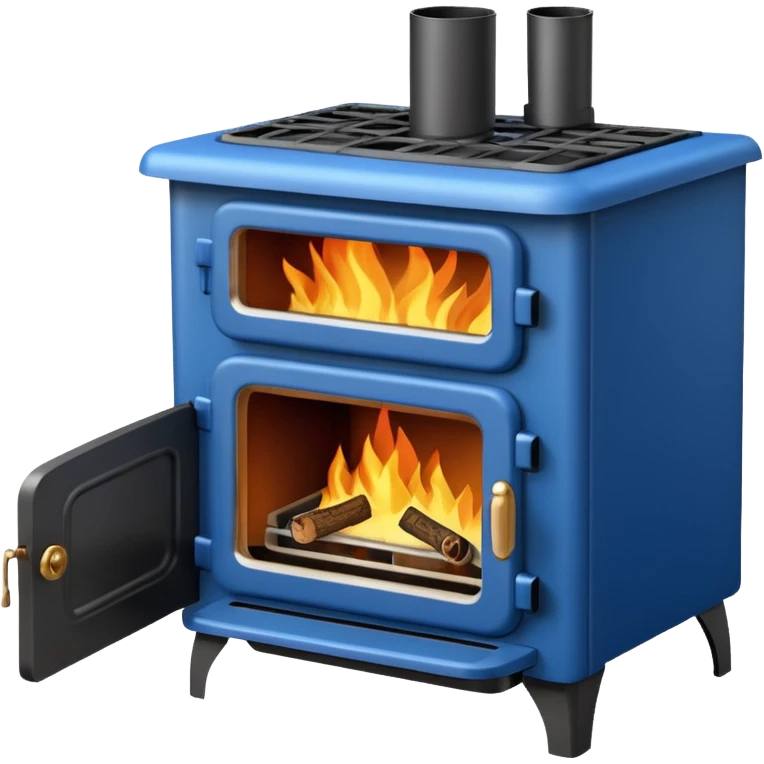 blue wood burning stove emoji
