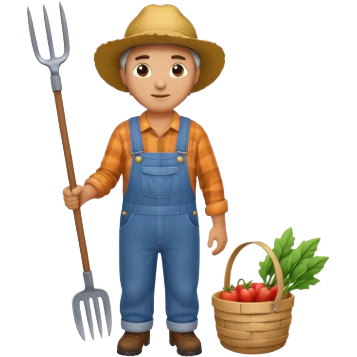farmer with pitchfork emoji