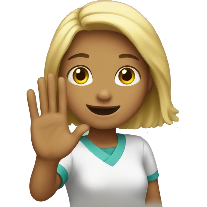 Girl waving emoji