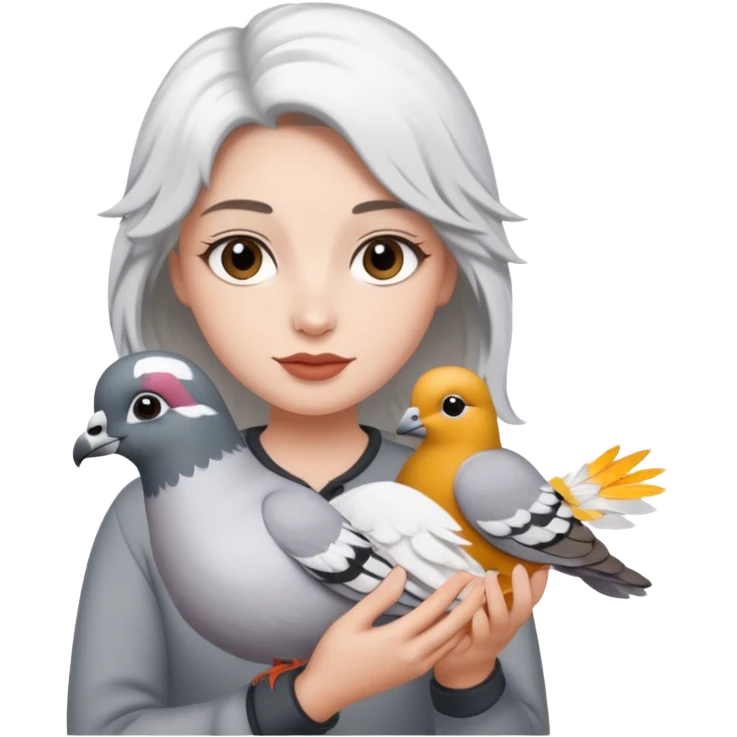 jackieshauna holding a pigeon emoji