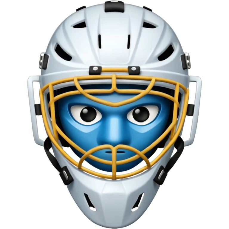 Goalkeeper mask of ice hockey without a helmet emoji