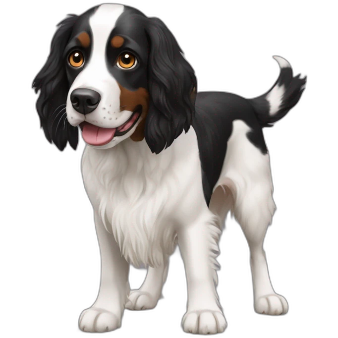 english springer spaniel dog and black australian shephard emoji