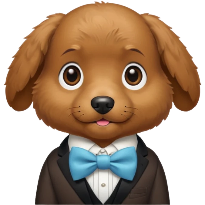 Preppy cute little brown dog emoji