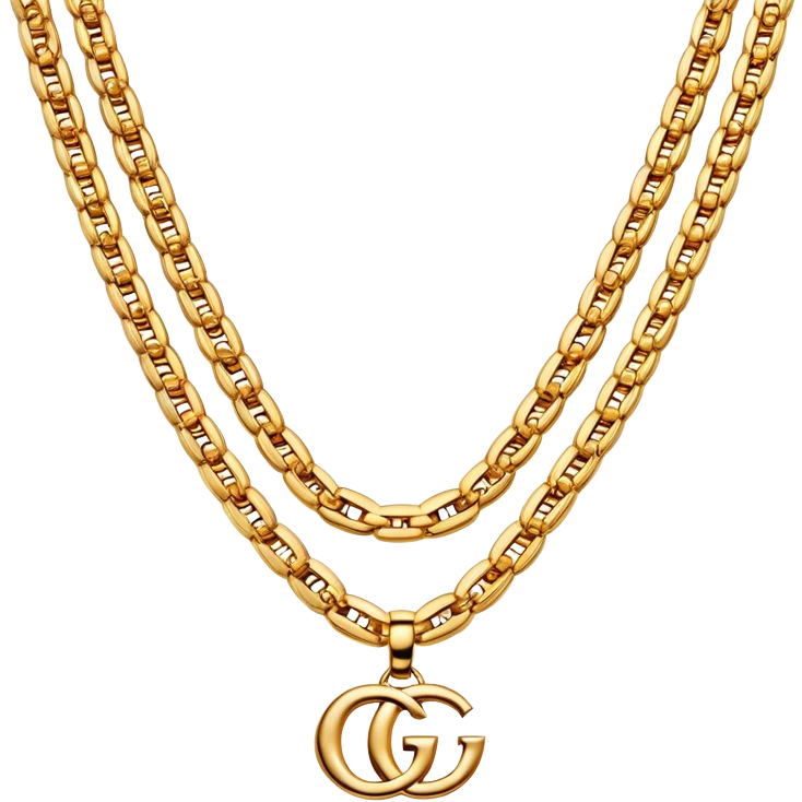 luxury gold Gucci chain necklace emoji