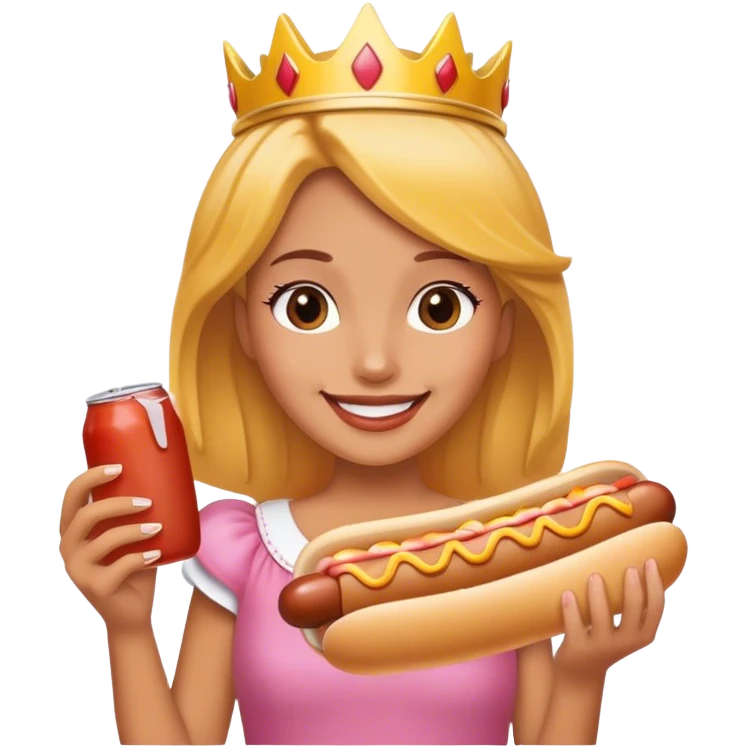 Princess hot dog emoji
