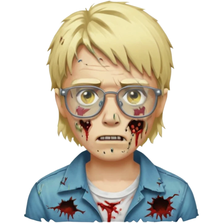 a zombie with glasses and short blonde hair like a mullet emoji