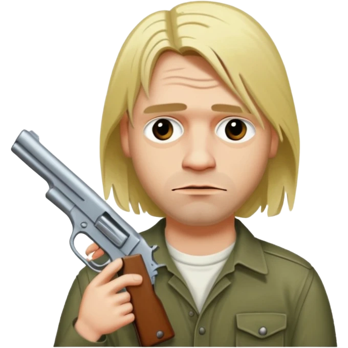Curt cobane dead with a gun emoji