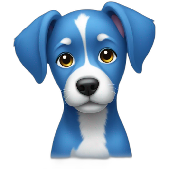 blue dog with lilia  emoji