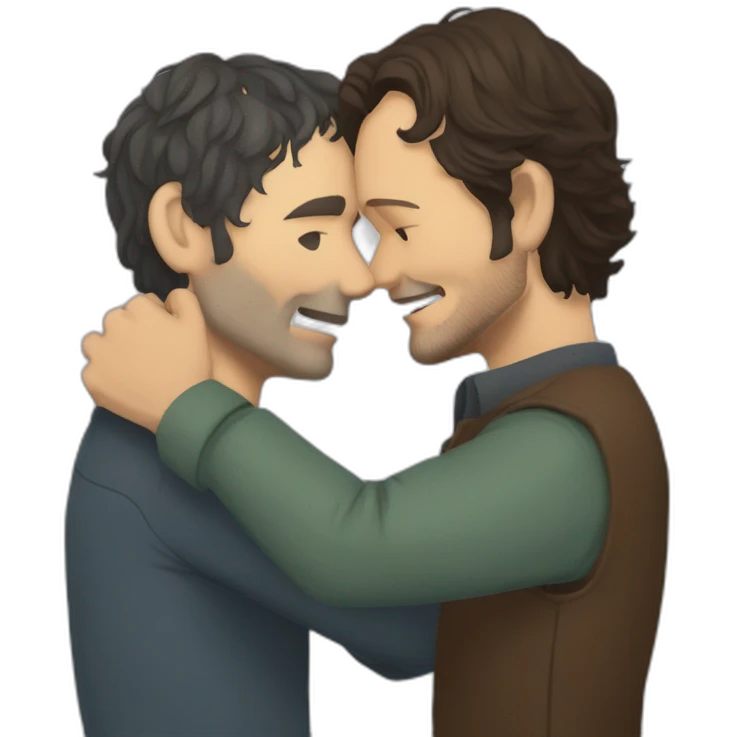 Hannibal Lecter and Will Graham hug emoji