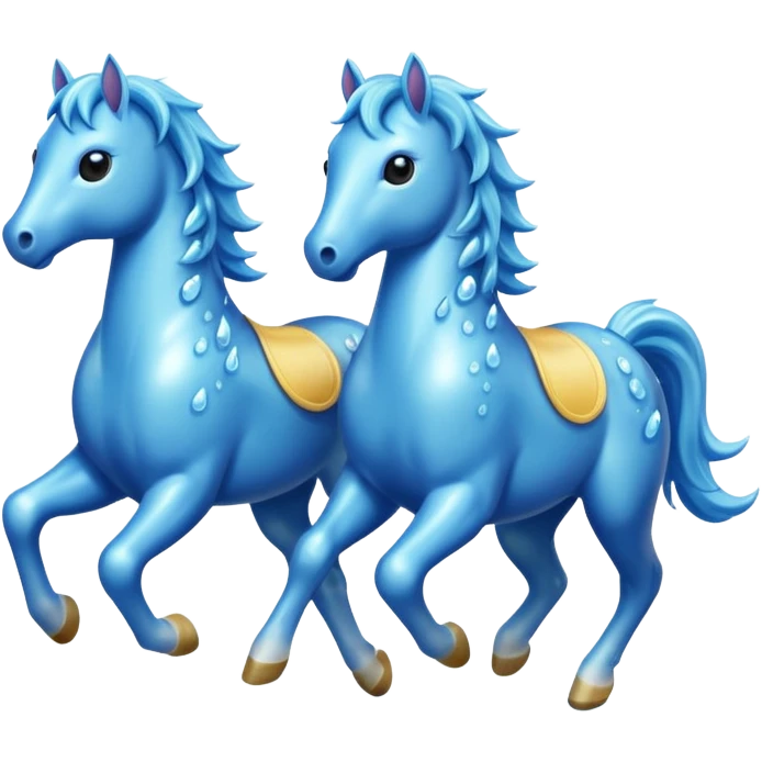 Water Horses run With drops  emoji
