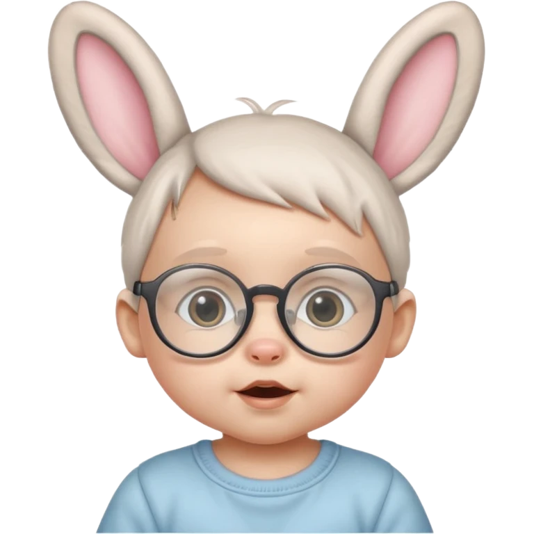bunny ear wearing small baby spectacled emoji