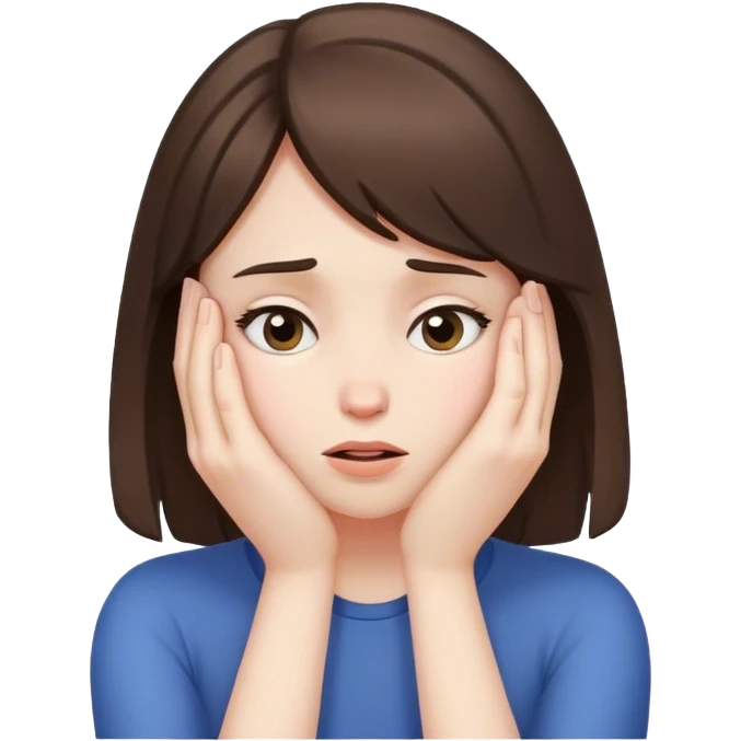 pale brunette girl face palm emoji