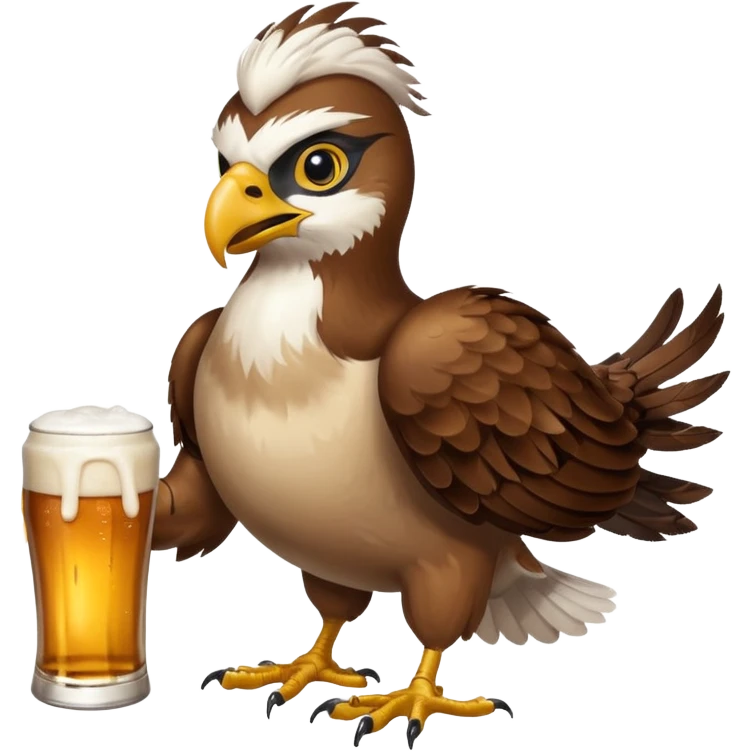Seahawk bird drinking beer happy cheers emoji