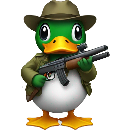 Duck with a gun emoji
