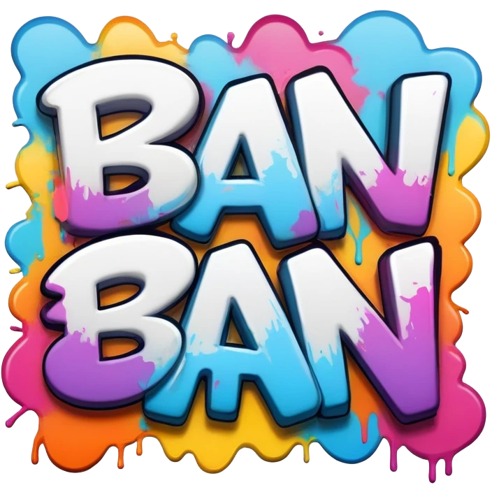 Graffiti the word BAN emoji
