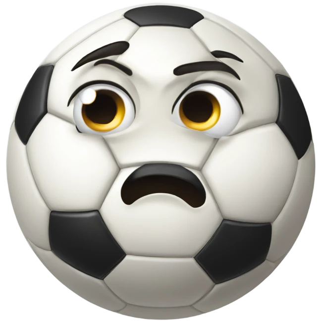 Soccer ball with wry expression emoji