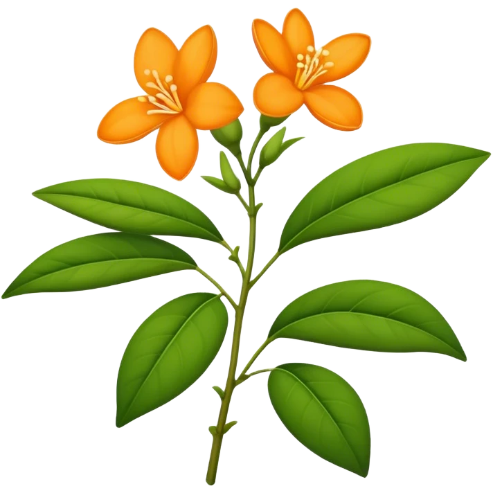 single Orange Jasmine, straight stem emoji