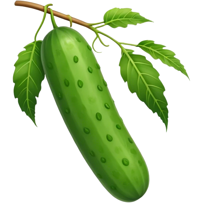 cucumber hangs on a palm branch emoji