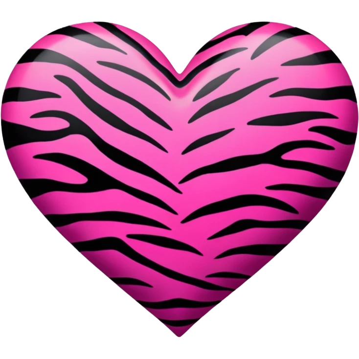 dark pink zebra print heart emoji