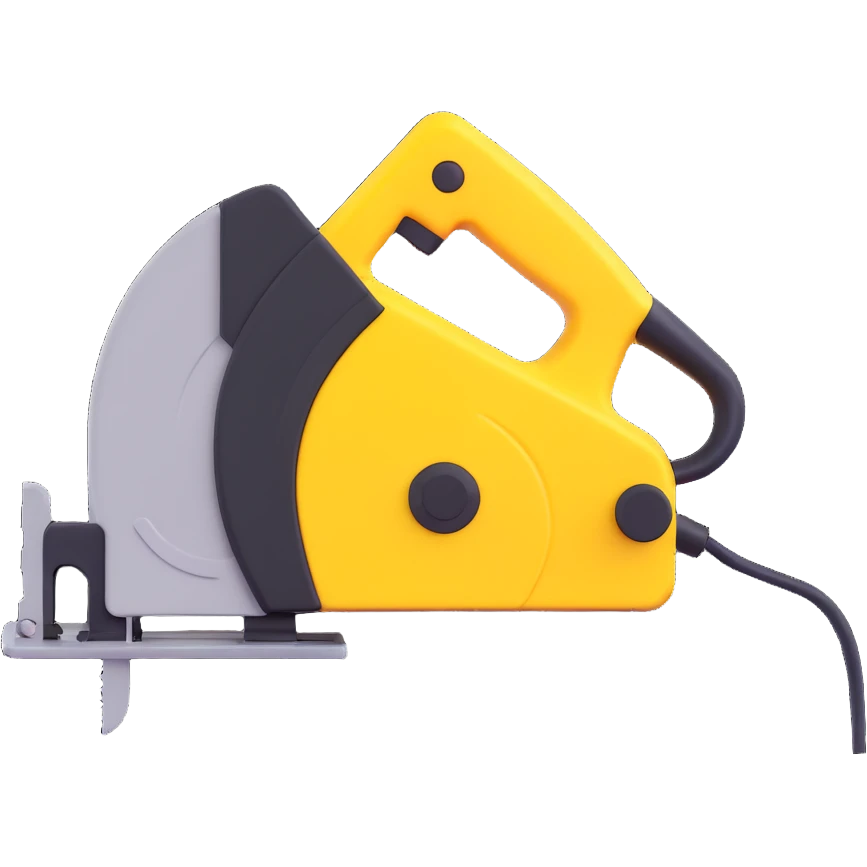 create a 3d Electric saws image using a combination of black and yellow colors emoji