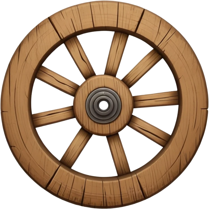 Wheel – Simple wooden cartwheel, ancient design emoji